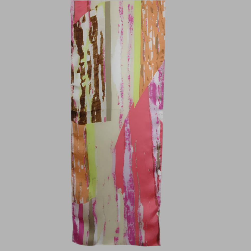 Echo Abstract Silk Scarf - Long – 4656