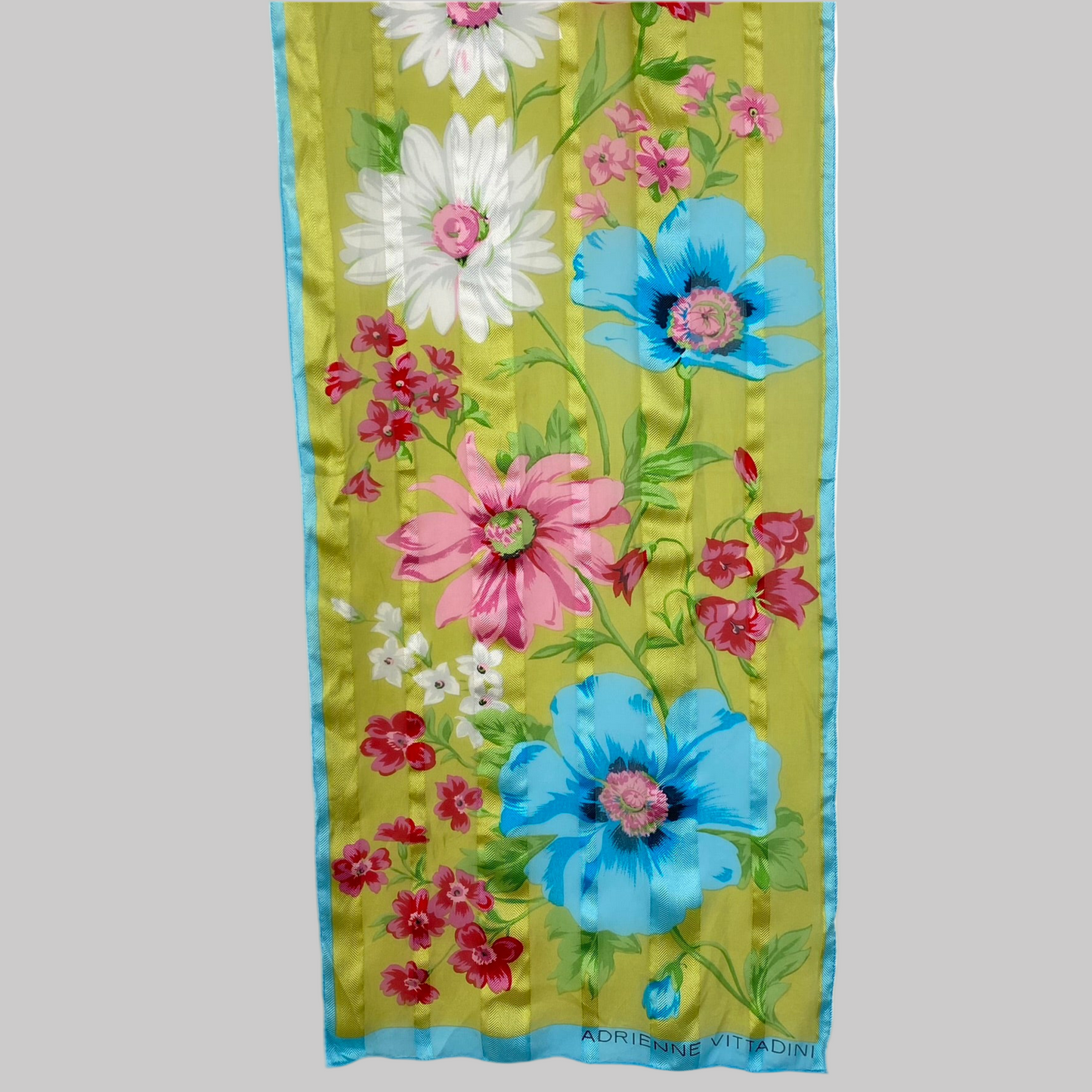ADRIENNE VITTADINI Silk Scarf - Floral - 11" x 52" Long - 4998