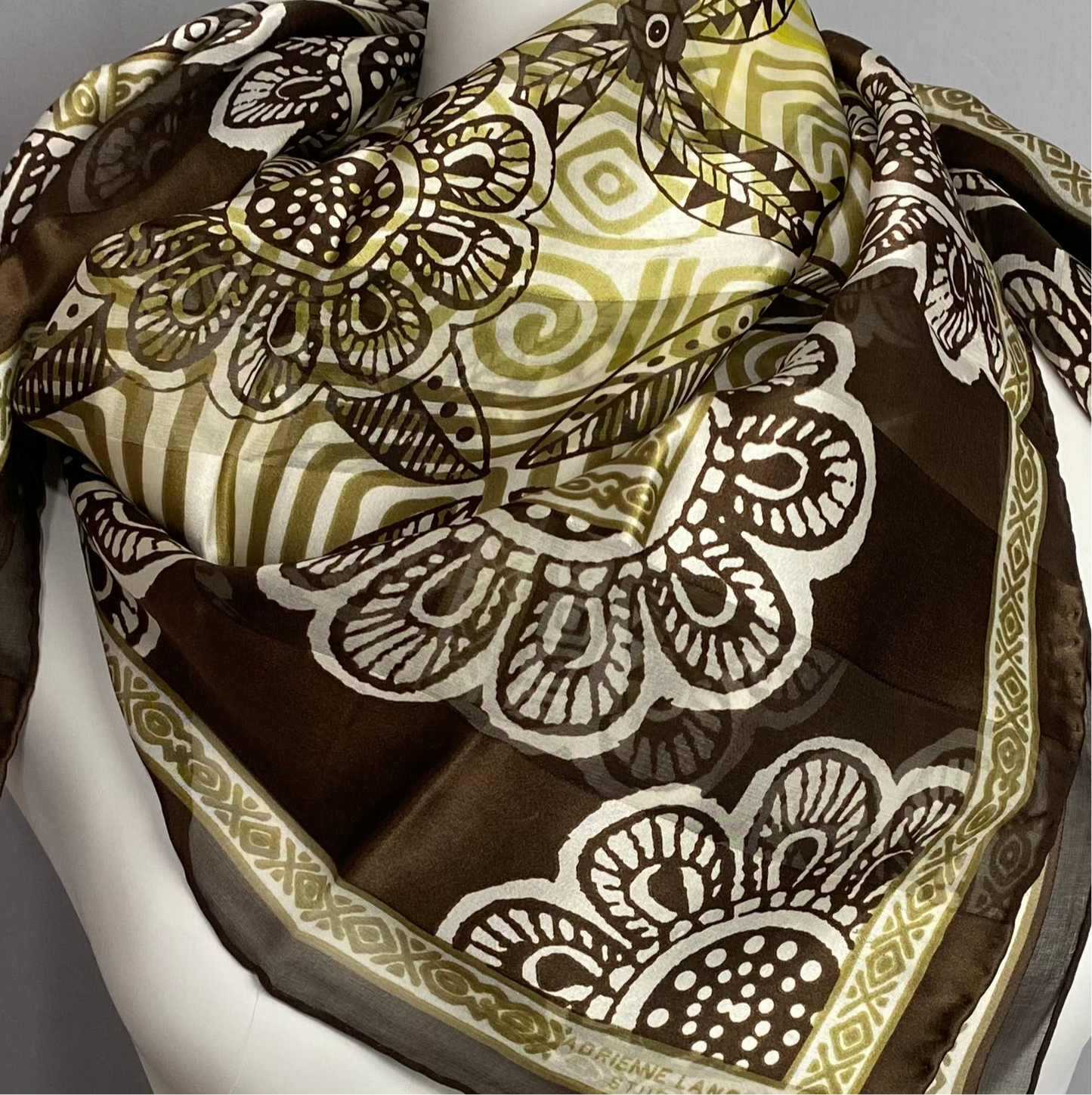 Adrienne Vittadini Floral Silk Scarf - Square - 1036