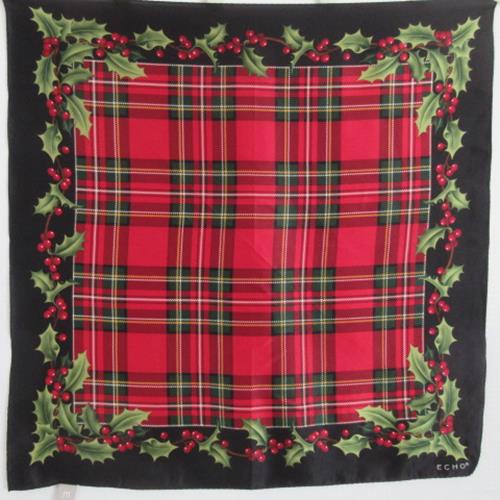 Echo Christmas Holly Silk Scarf - Square - 5553