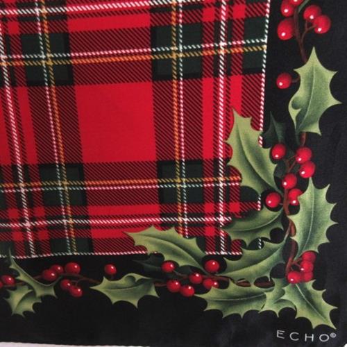 Echo Christmas Holly Silk Scarf - Square - 5553