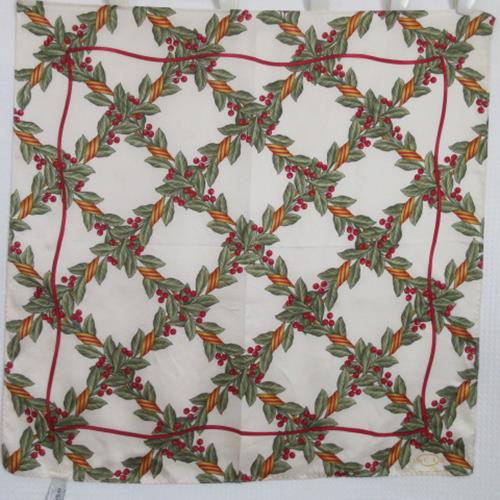 Oscar de la Renta Christmas Silk Scarf - 21" Square - 5557