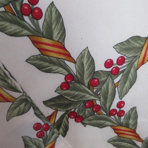 Oscar de la Renta Christmas Silk Scarf - 21" Square - 5557