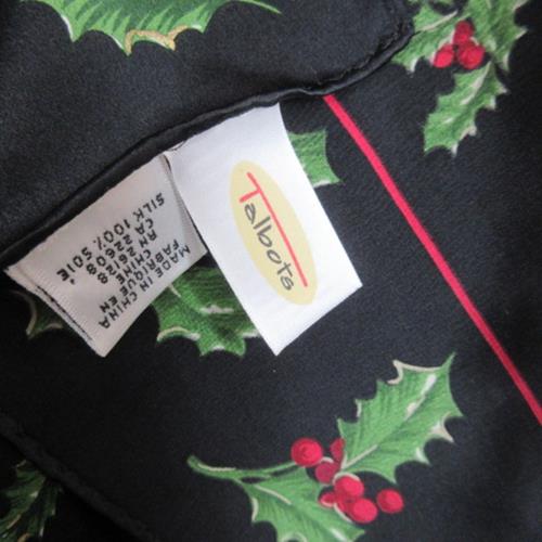 Talbots Christmas Holly Silk Scarf - 21" Square – 5558
