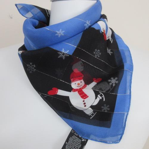 Snowman Christmas Polyester Scarf - Square - 5555
