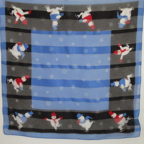 Snowman Christmas Polyester Scarf - Square - 5555