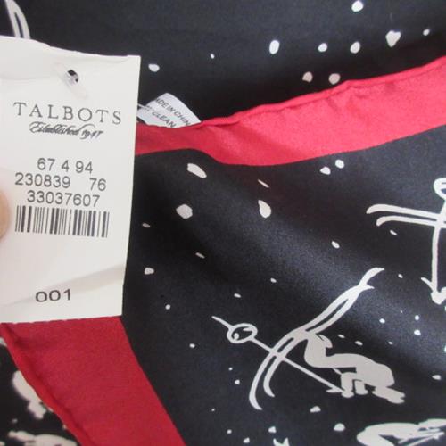 Talbots Christmas Skiing Silk Scarf - Square - NWT – 5556