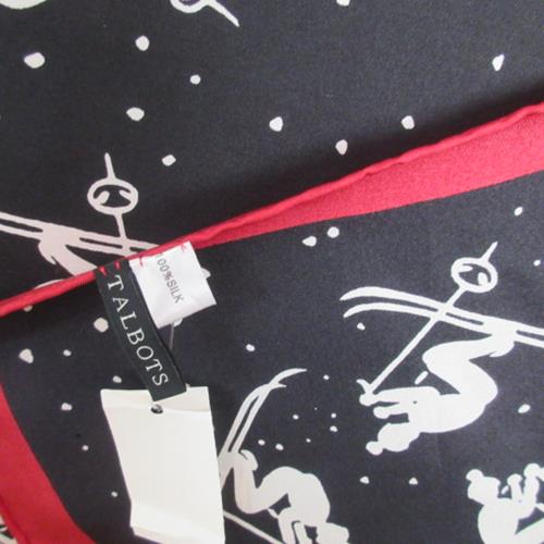 Talbots Christmas Skiing Silk Scarf - Square - NWT – 5556