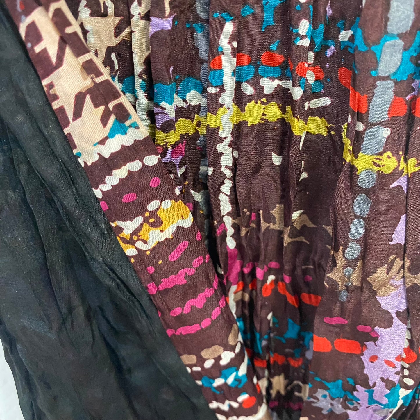 Fraas 2 Ply Crinkle Abstract Silk Scarf - Long – 4897