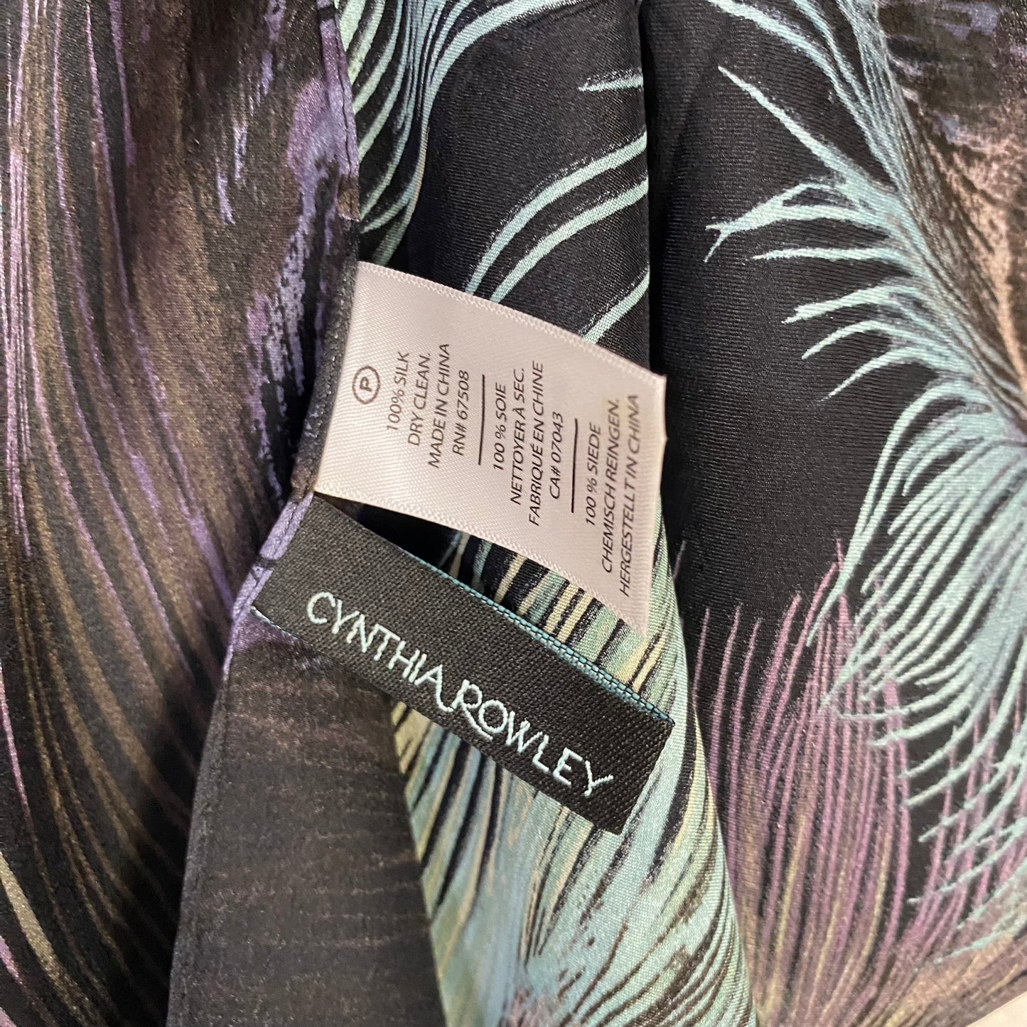 Cynthia Rowley Peacock Feathers Silk Scarf - Long – 4916