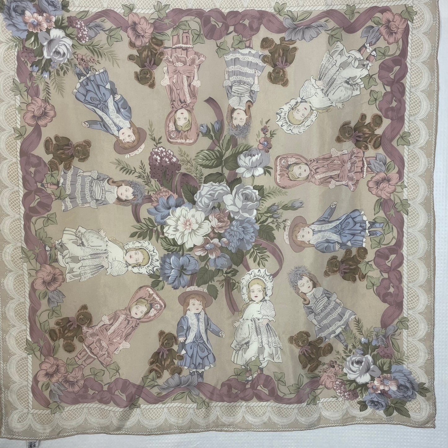 Liz Claiborne Antique Collector Dolls Silk Scarf - Square – 4950