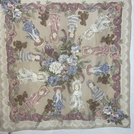 Liz Claiborne Antique Collector Dolls Silk Scarf - Square – 4950