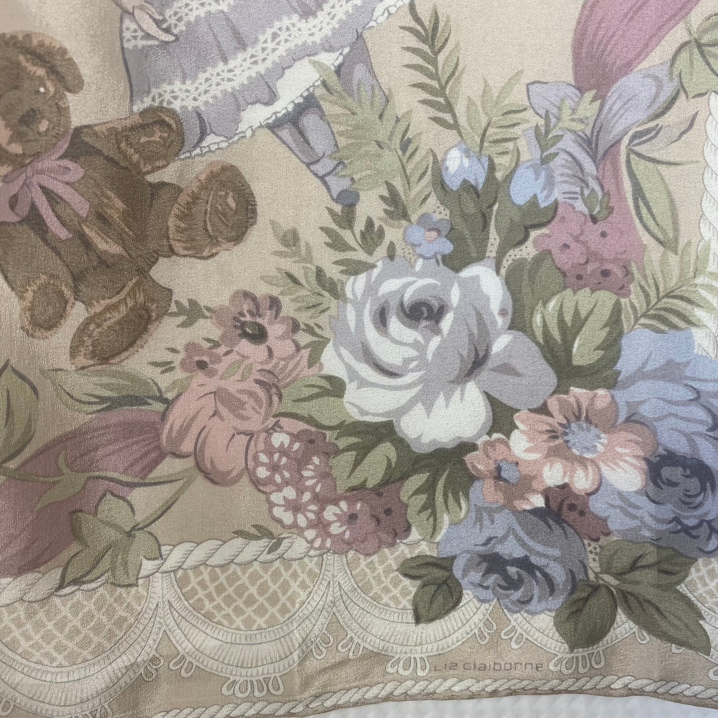 Liz Claiborne Antique Collector Dolls Silk Scarf - Square – 4950