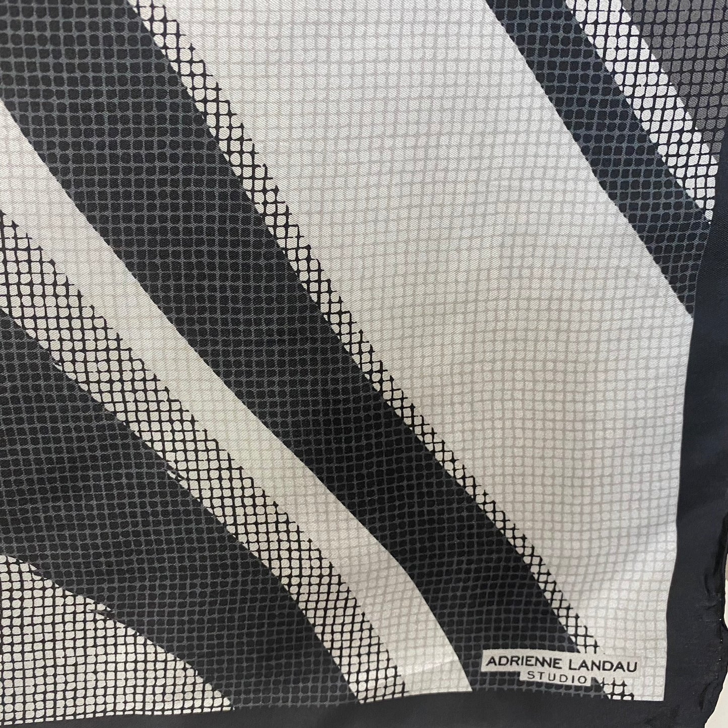 ADRIENNE LANDAU Silk Scarf - Abstract Art - 34" Square - 4953