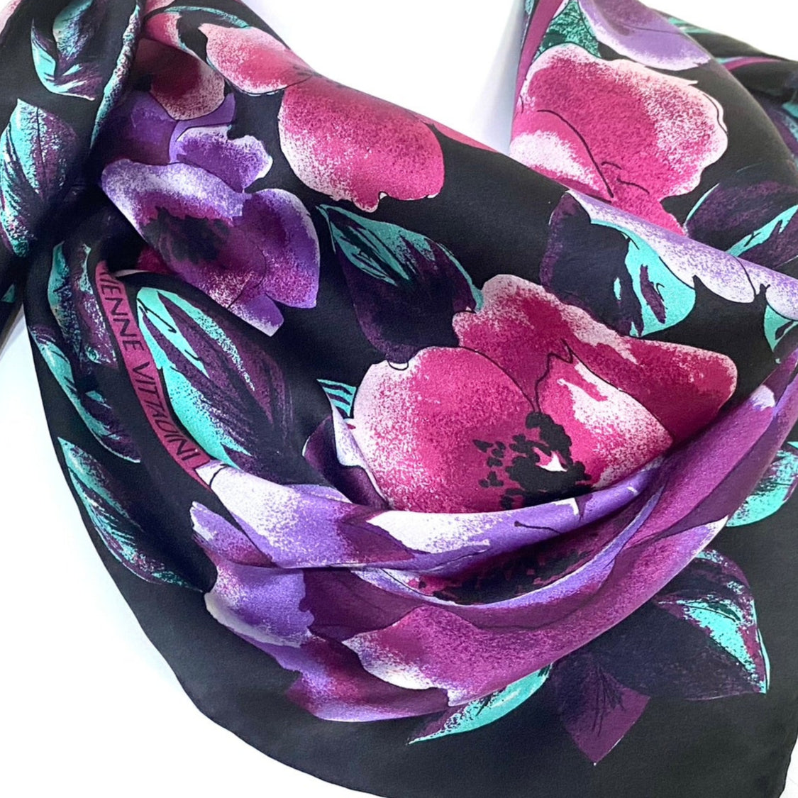 Adrienne Vittadini Floral Silk Scarf - Square - 4954
