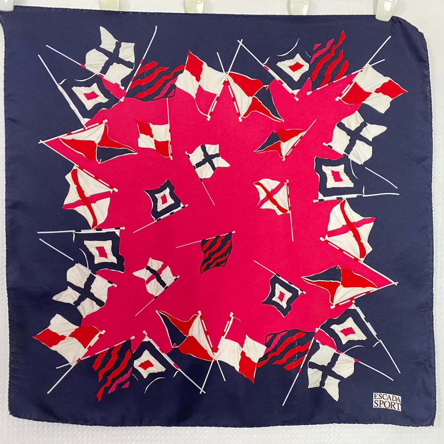 ESCADA Silk Scarf - Flags - 20" Square - 4986