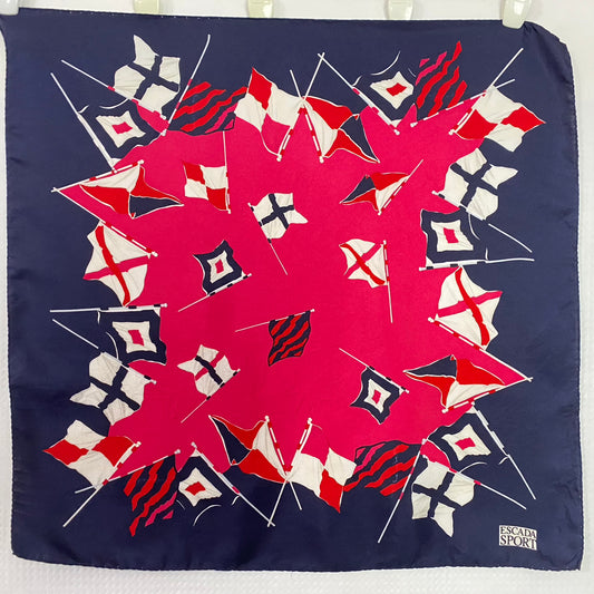 ESCADA Silk Scarf - Flags - 20" Square - 4986