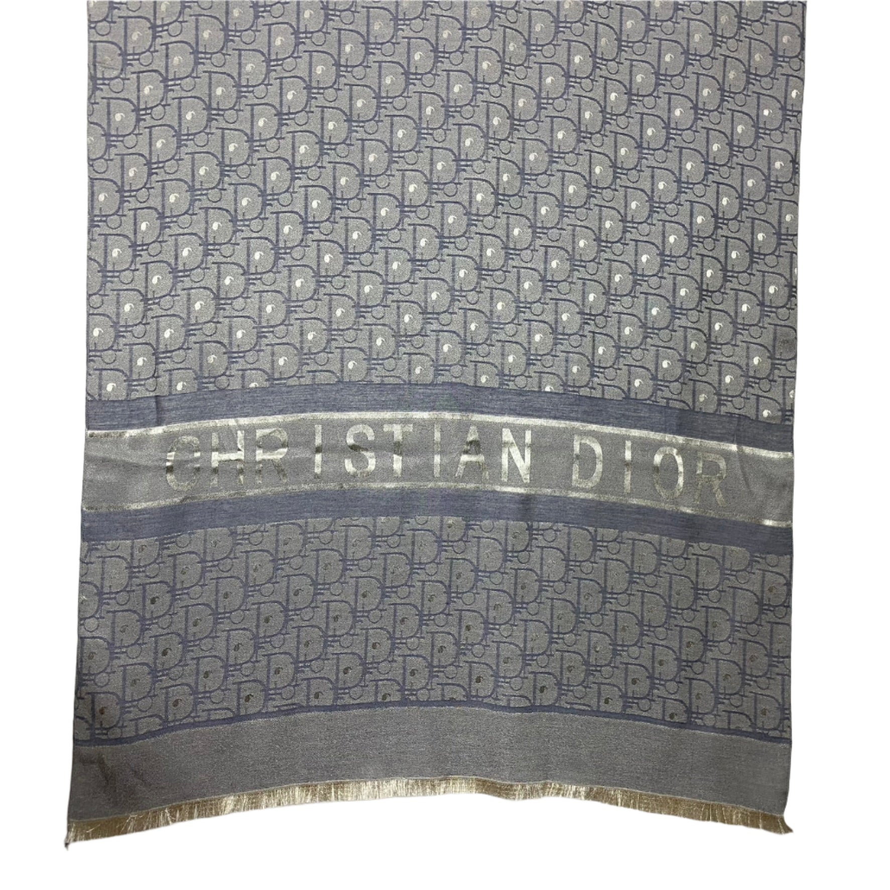 Christian Dior scarf with logo pattern on a white background