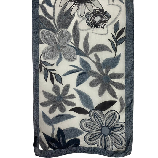 Costa Blanca Floral Art Silk Scarf - Long - 4994
