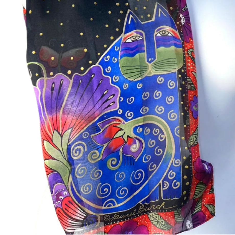 Laurel Burch Cats Art Silk Scarf - Long – 5010