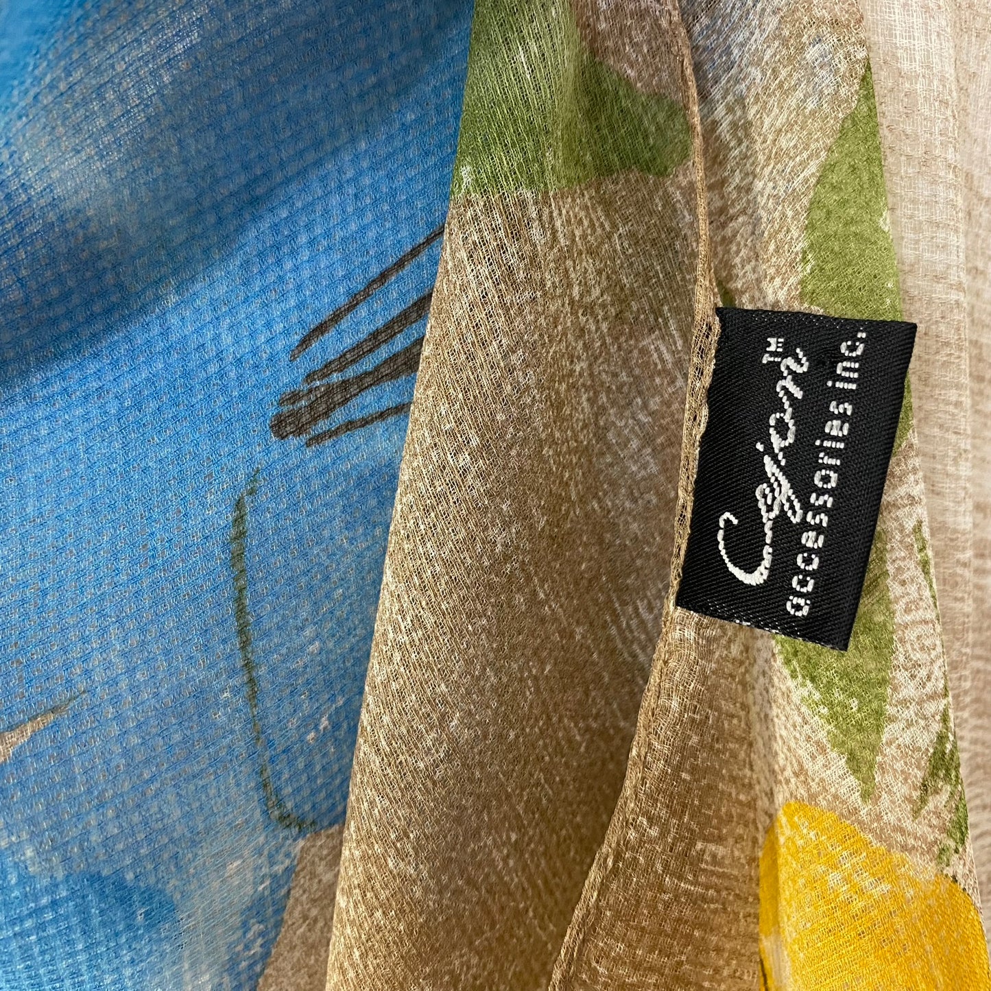 Cejon Floral Art Silk Scarf - Long – 5012