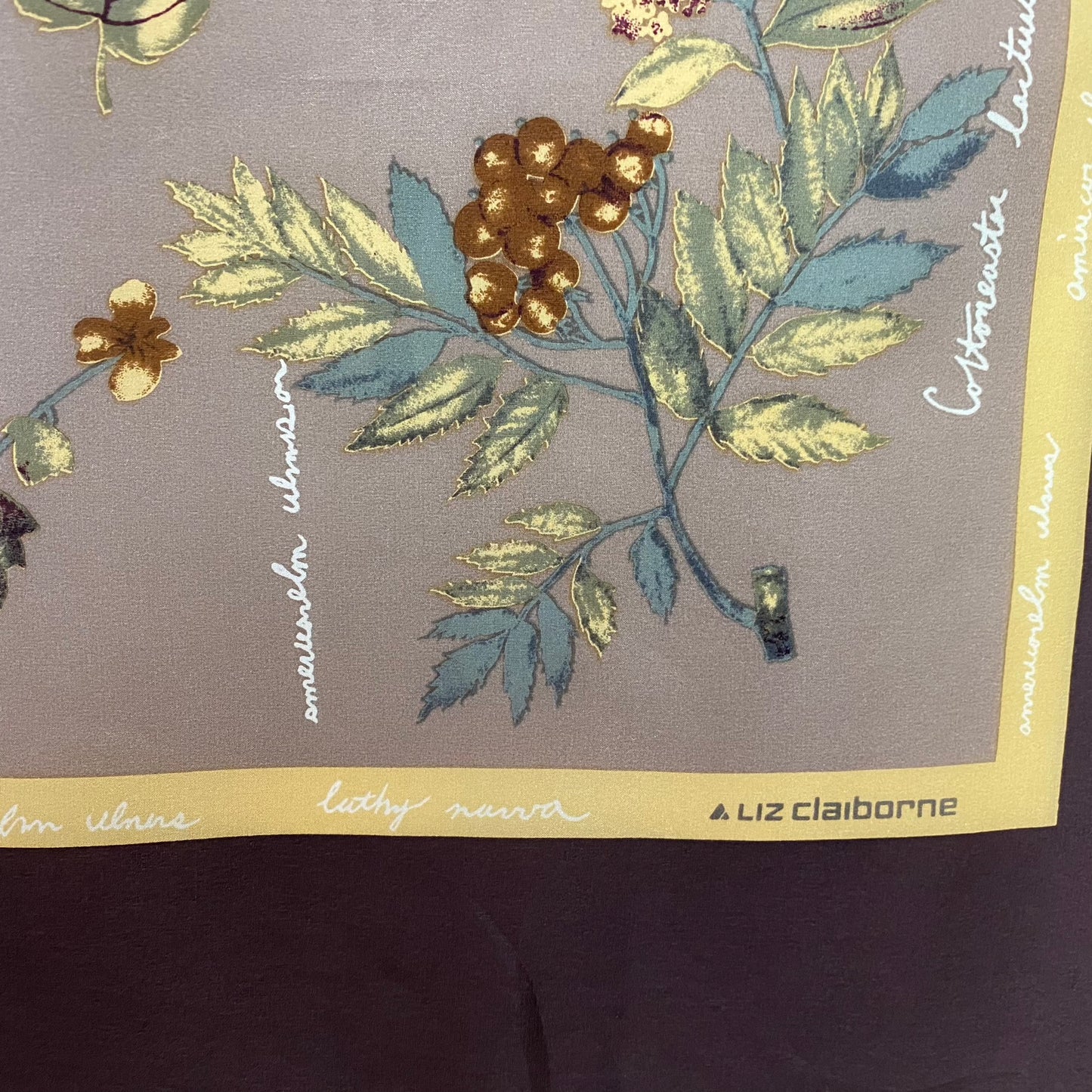 Liz Claiborne Plants & Leaves Silk Scarf - Square – 5017