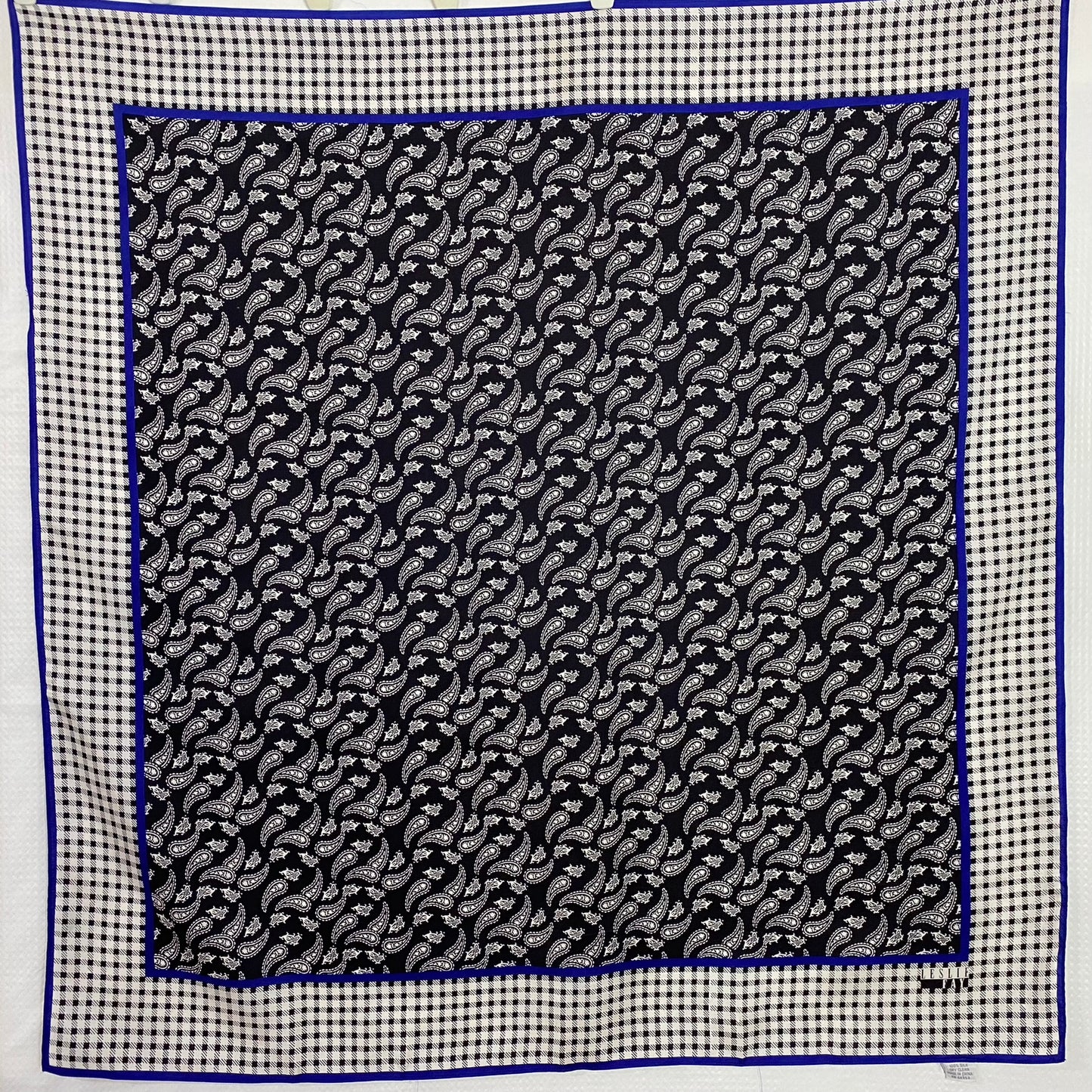 Leslie Fay Paisley Check Silk Scarf - Square – 5027