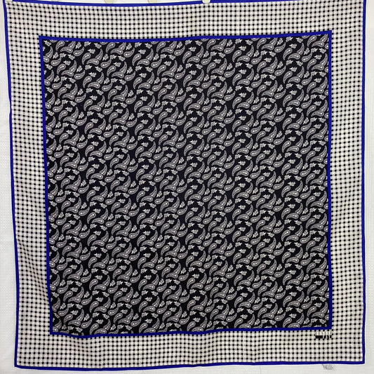 Leslie Fay Paisley Check Silk Scarf - Square – 5027