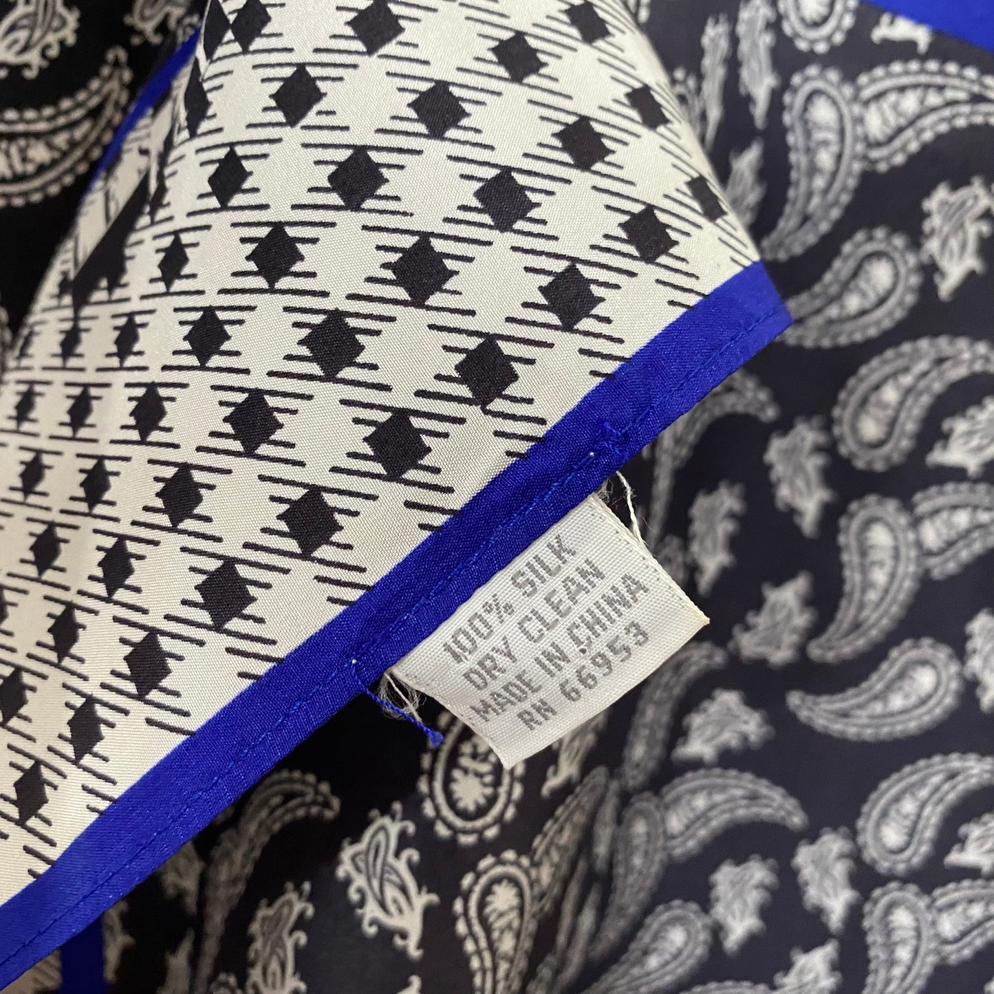 Leslie Fay Paisley Check Silk Scarf - Square – 5027