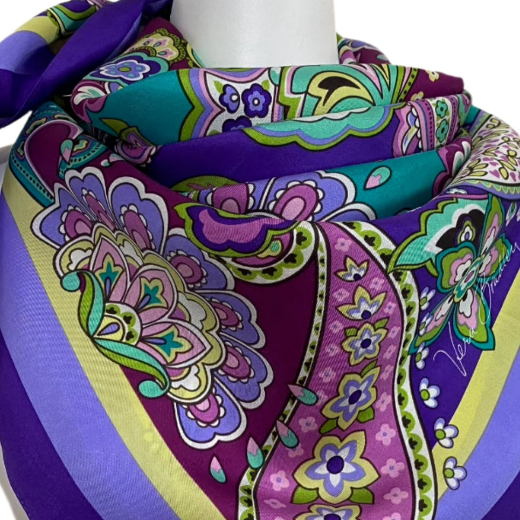 Vera Bradley Retro Paisley Floral Silk Scarf - Square – 5028