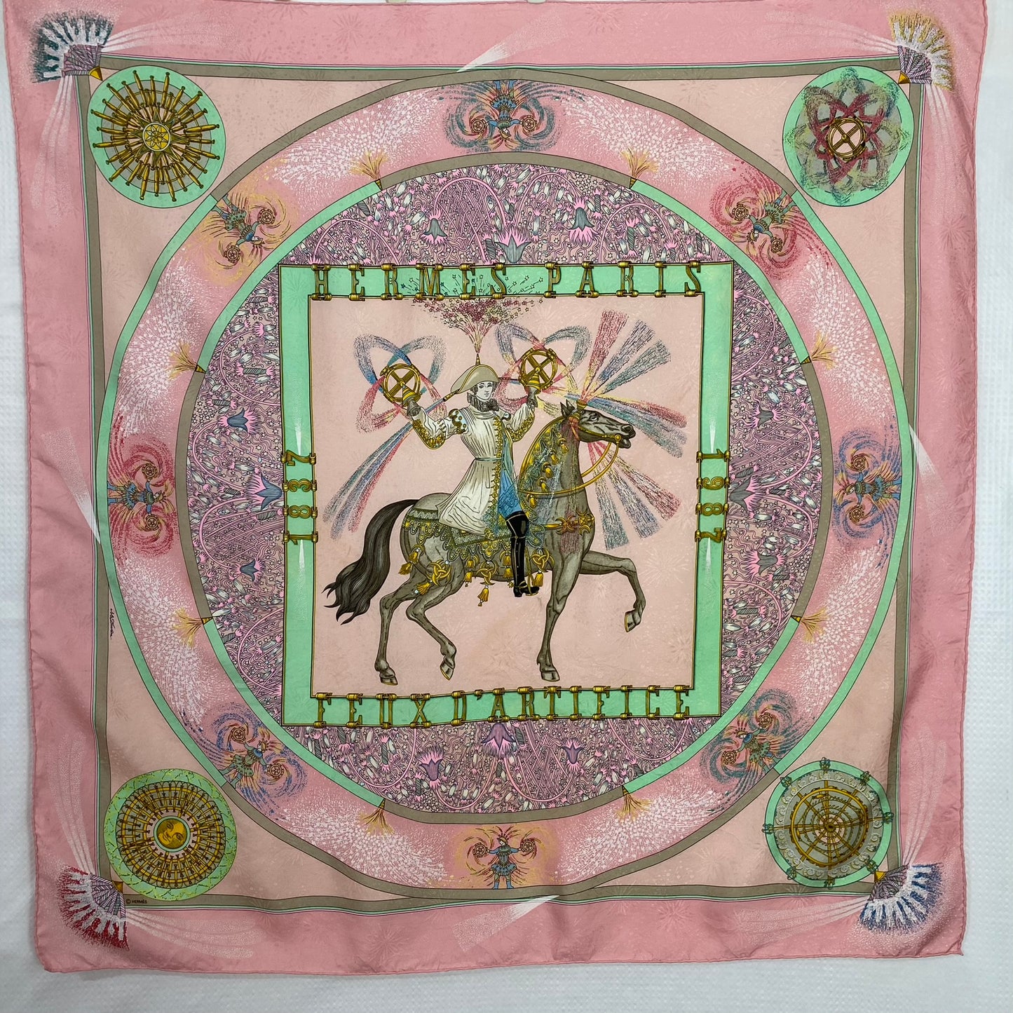 HERMÈS Square Silk Scarf - Feux d'Artifice by Michel Duchêne Square - 5031