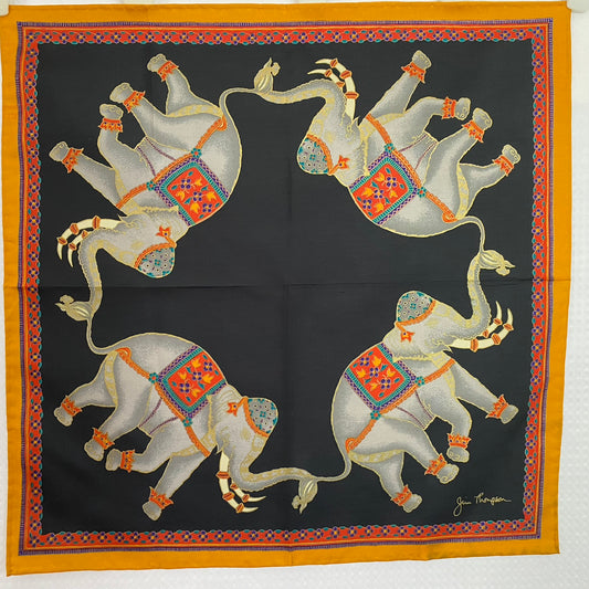 Jim Thompson Thai Elephants Silk Scarf - Square – 5051