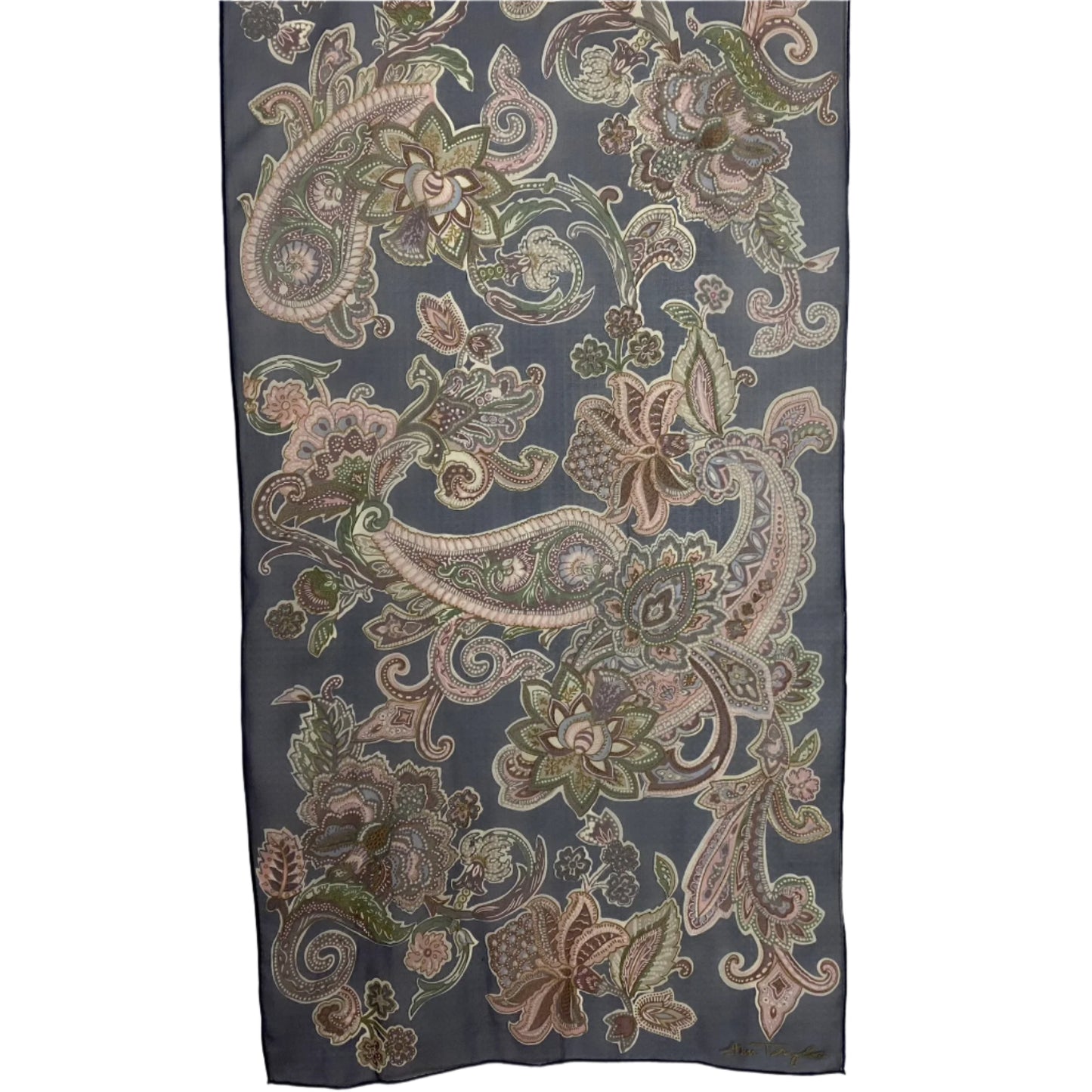 Ann Taylor Paisley Floral Silk Scarf - Long - 5055