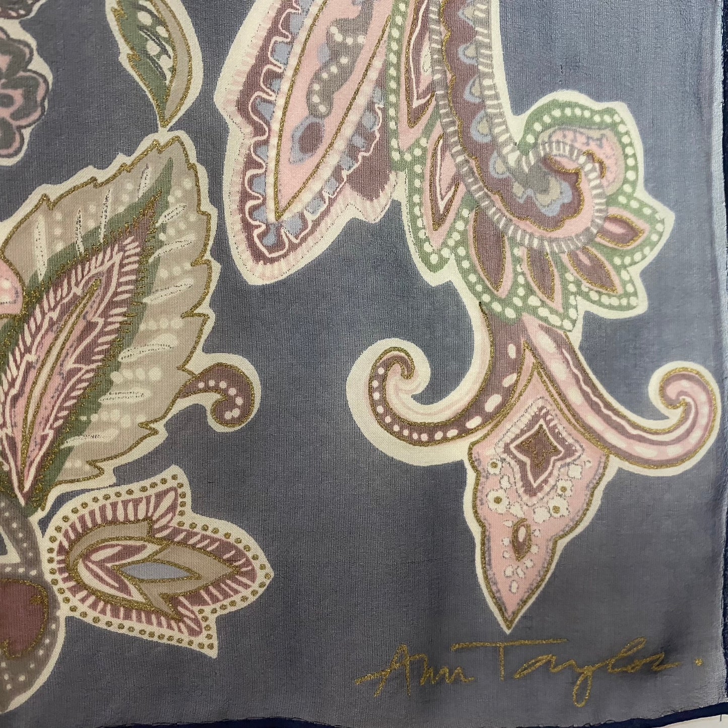 Ann Taylor Paisley Floral Silk Scarf - Long - 5055