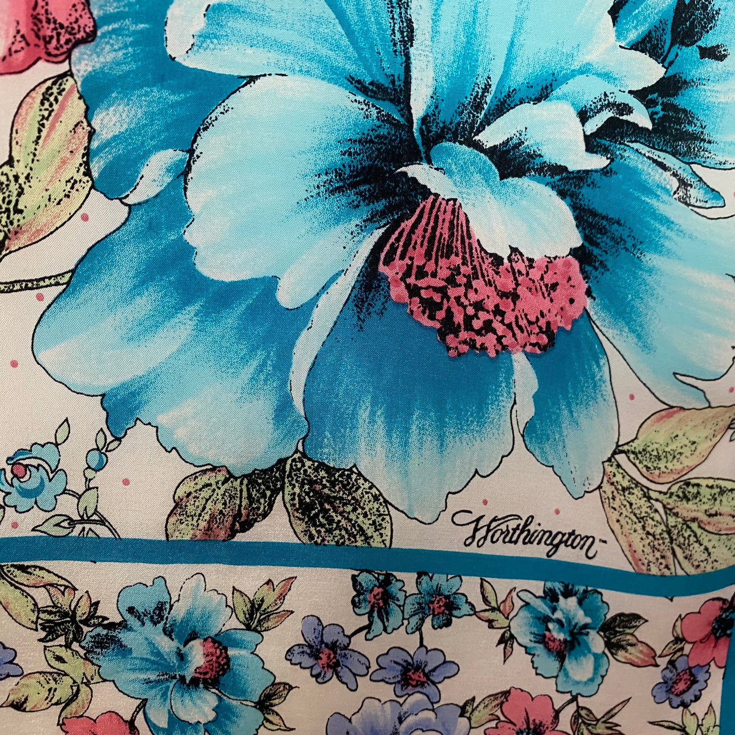 WORTHINGTON Silk Scarf - Floral - 11" x 52" Long - 5059