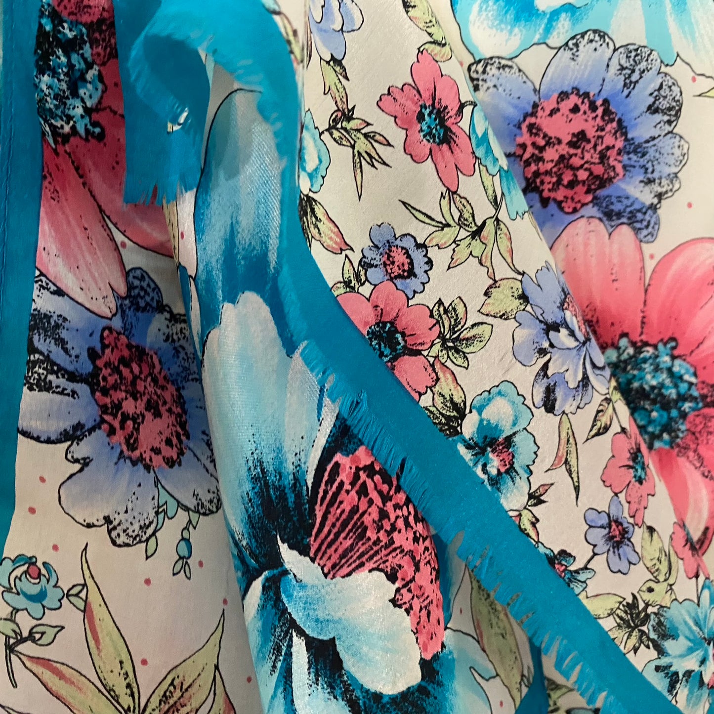WORTHINGTON Silk Scarf - Floral - 11" x 52" Long - 5059
