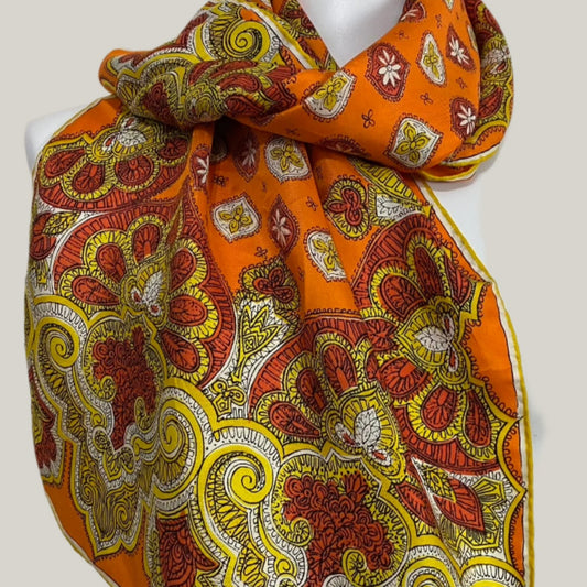 Vera Floral Art Silk Scarf - Long – 5071