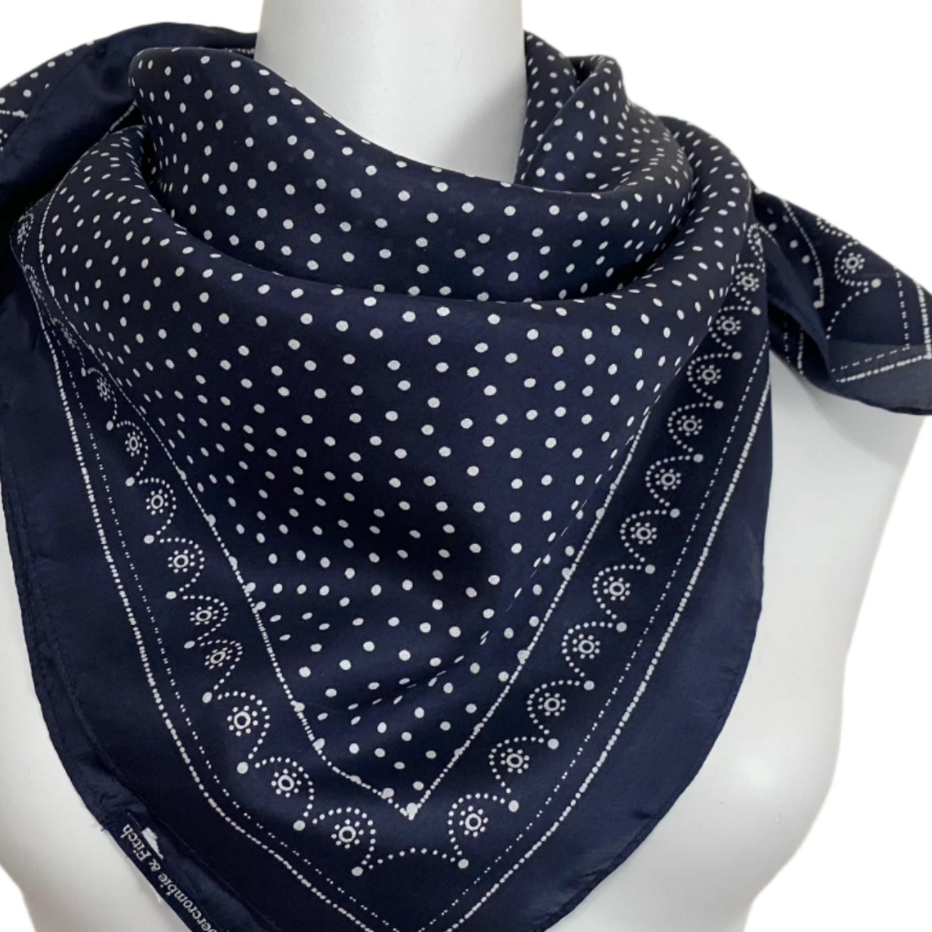 Abercrombie & Fitch Polka Dot Silk Scarf - Square - 5077