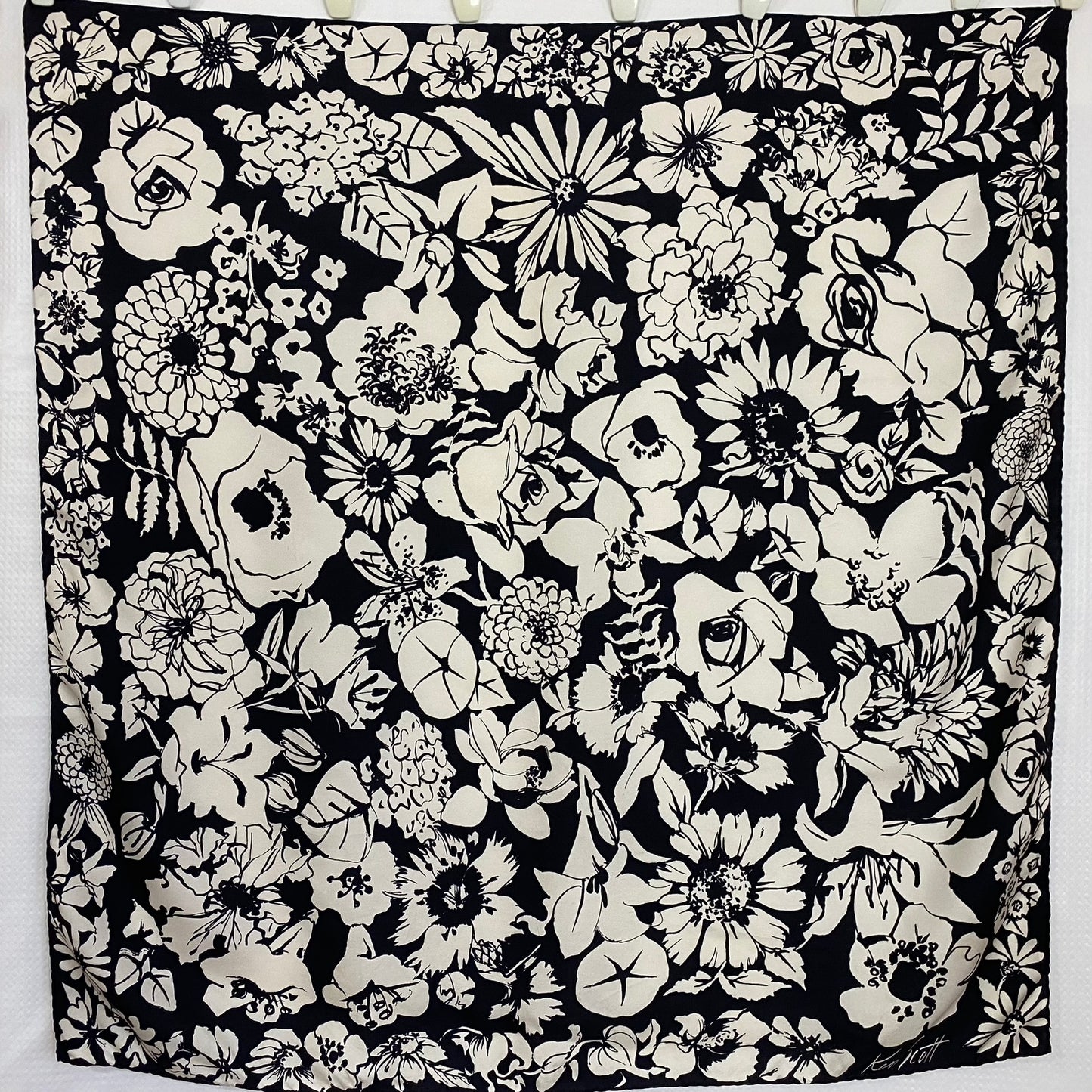 Ken Scott Floral Silk Scarf - Square - 5080