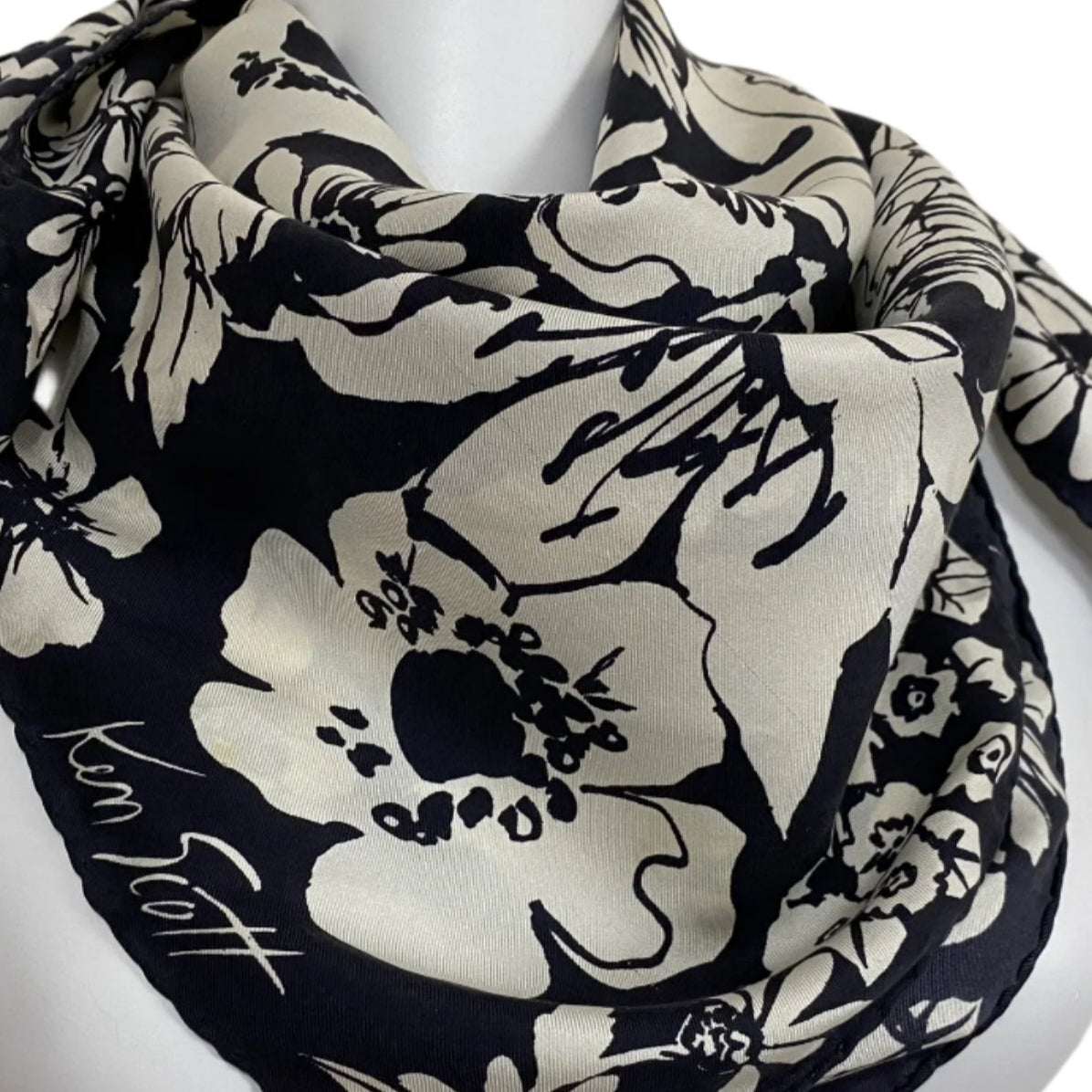 Ken Scott Floral Silk Scarf - Square - 5080