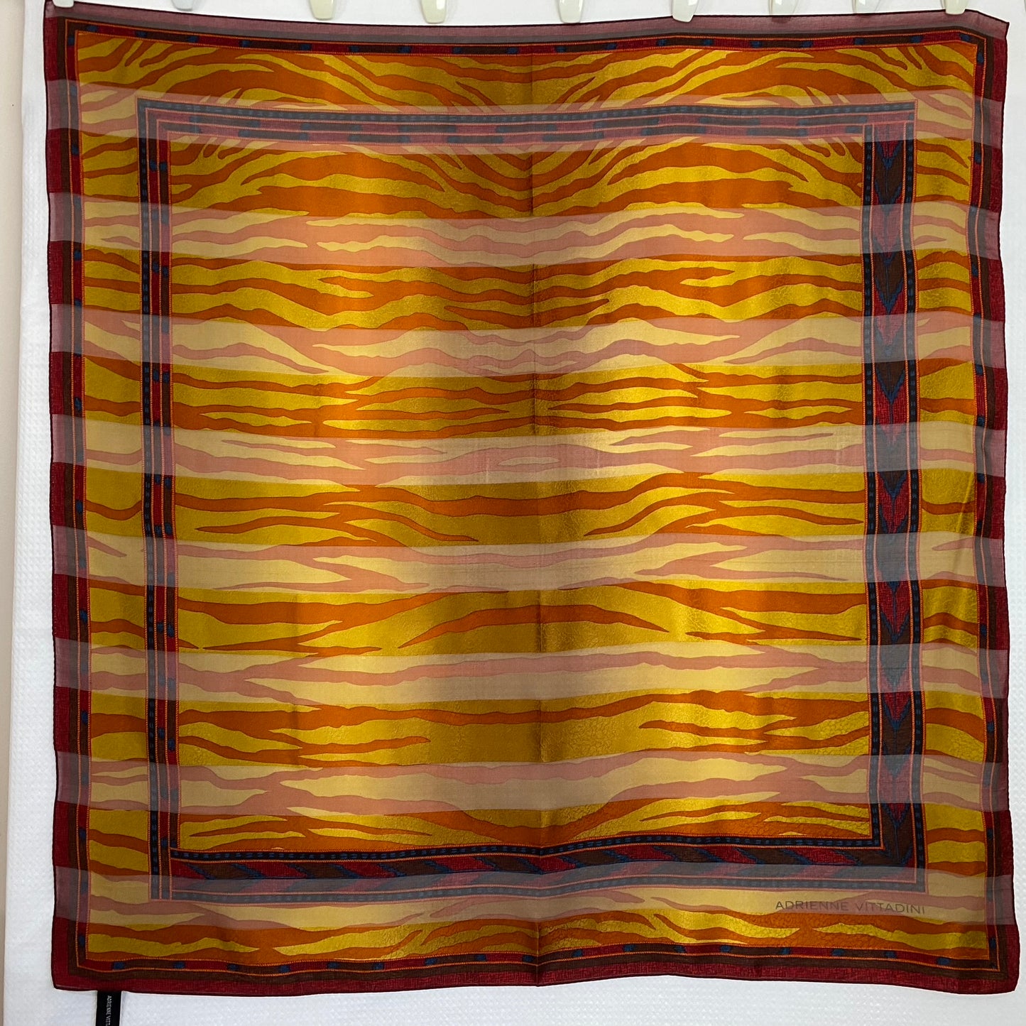 Adrienne Vittadini Embossed Silk Scarf - Square - 5083