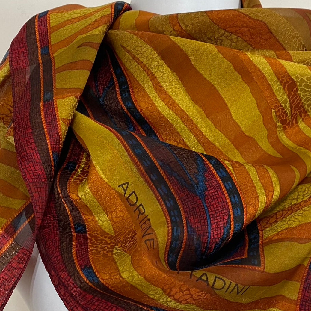 Adrienne Vittadini Embossed Silk Scarf - Square - 5083