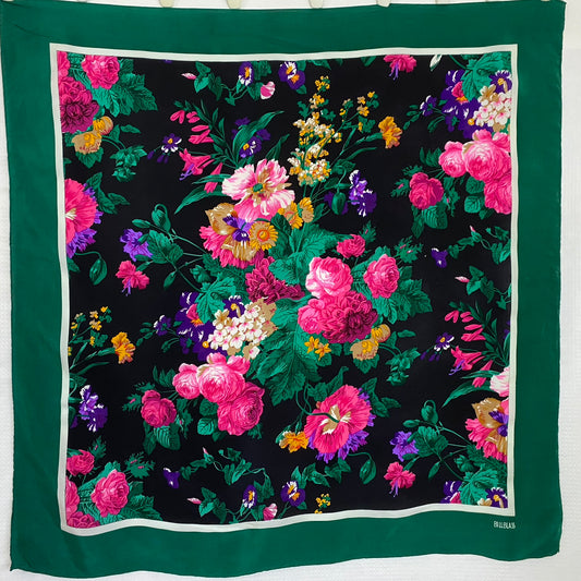 Bill Blass Floral Silk Scarf - Square - 5085