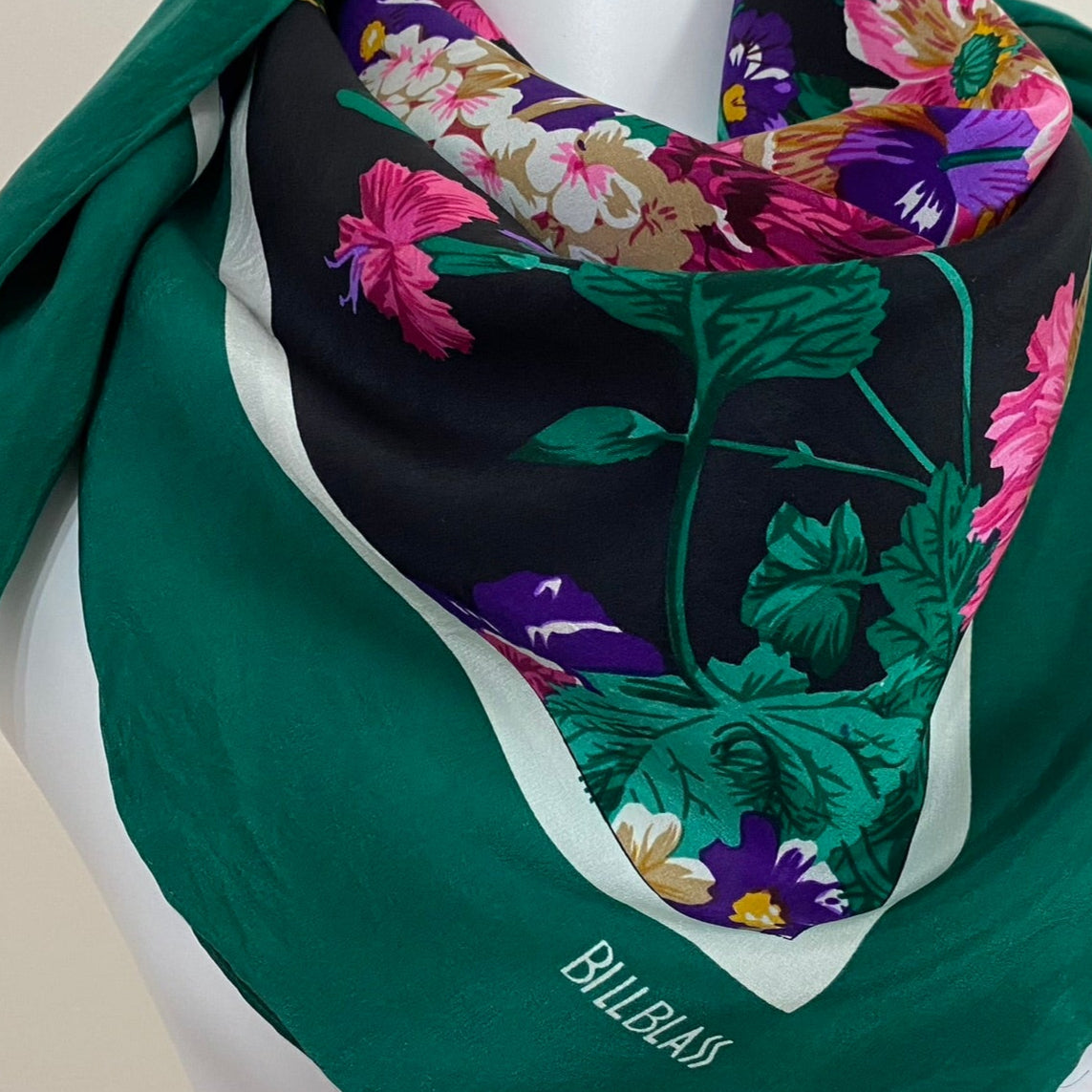 Bill Blass Floral Silk Scarf - Square - 5085
