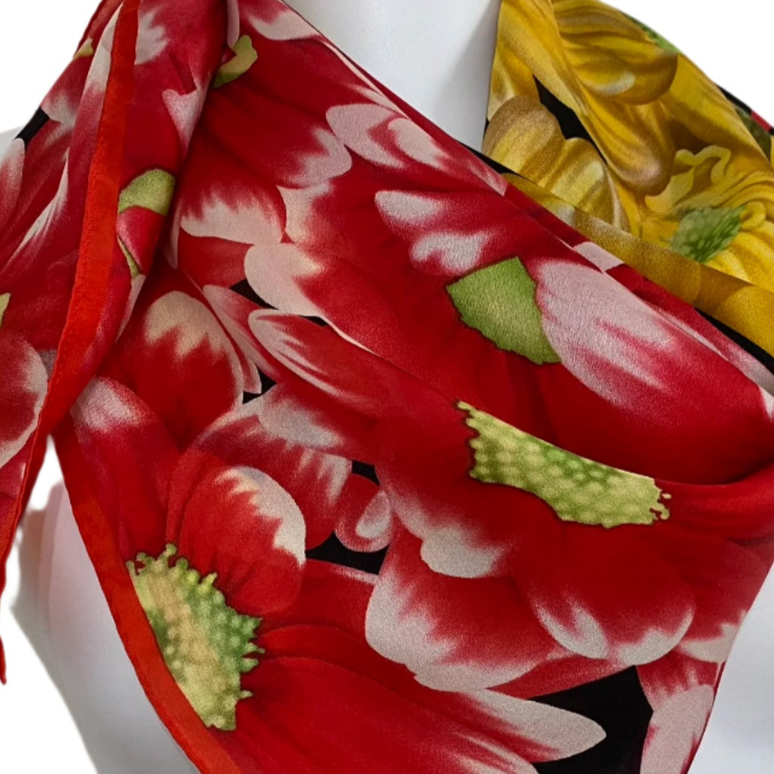 Echo Floral Silk Scarf - Square – 5092