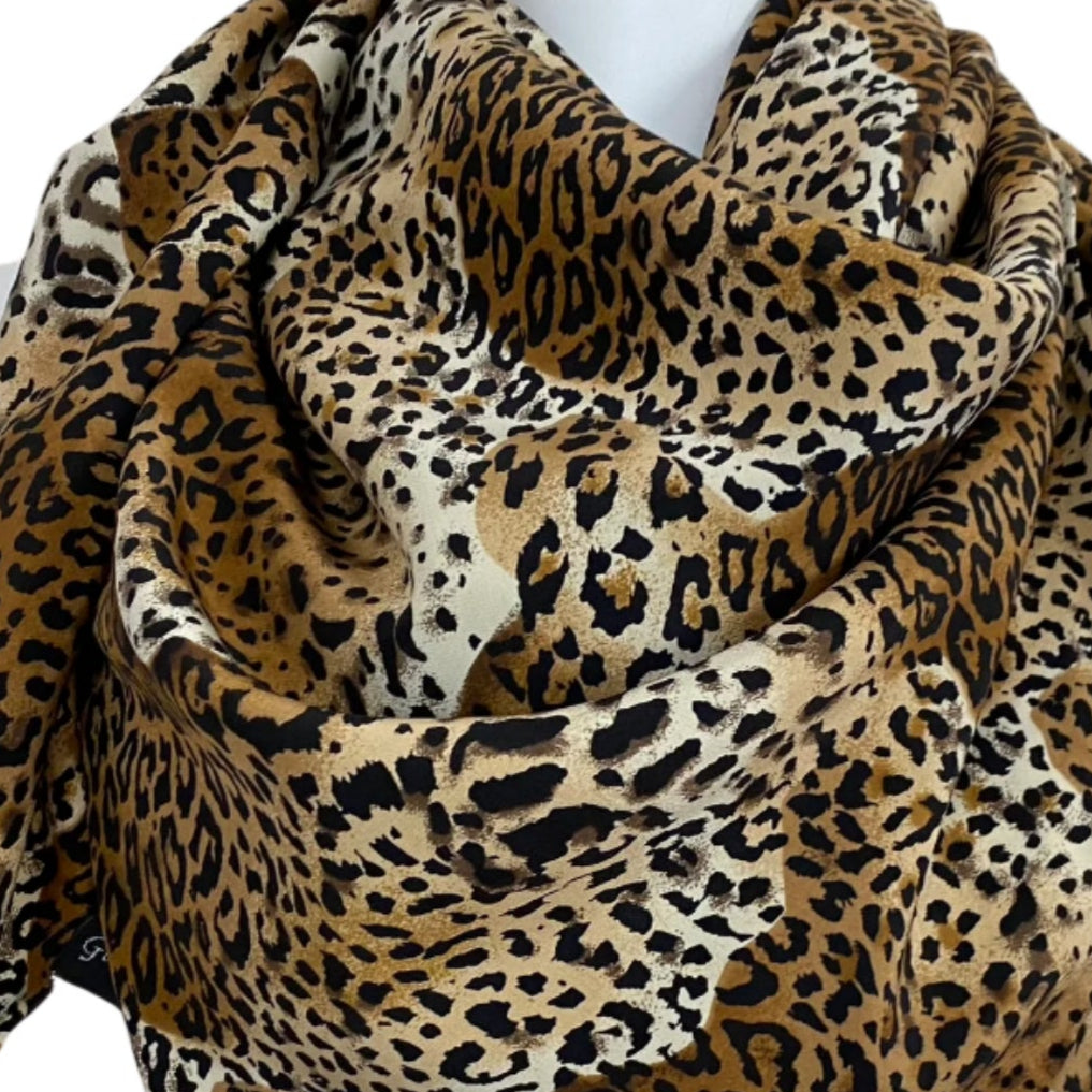 Giorgia Cruso Animal Print Silk Scarf Sarong - Square – 5097