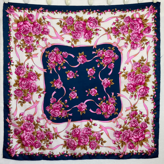 Golden Camel Floral Silk Scarf - Square – 5098