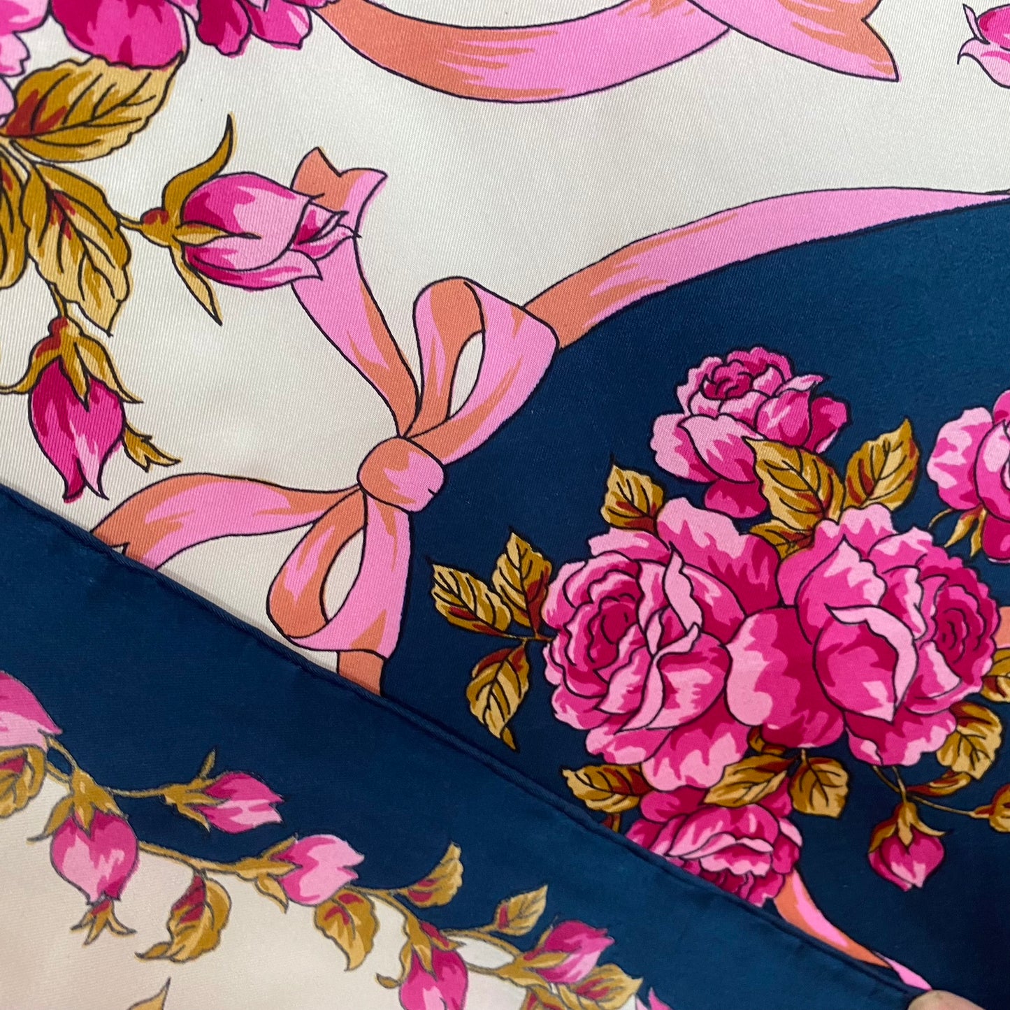 Golden Camel Floral Silk Scarf - Square – 5098