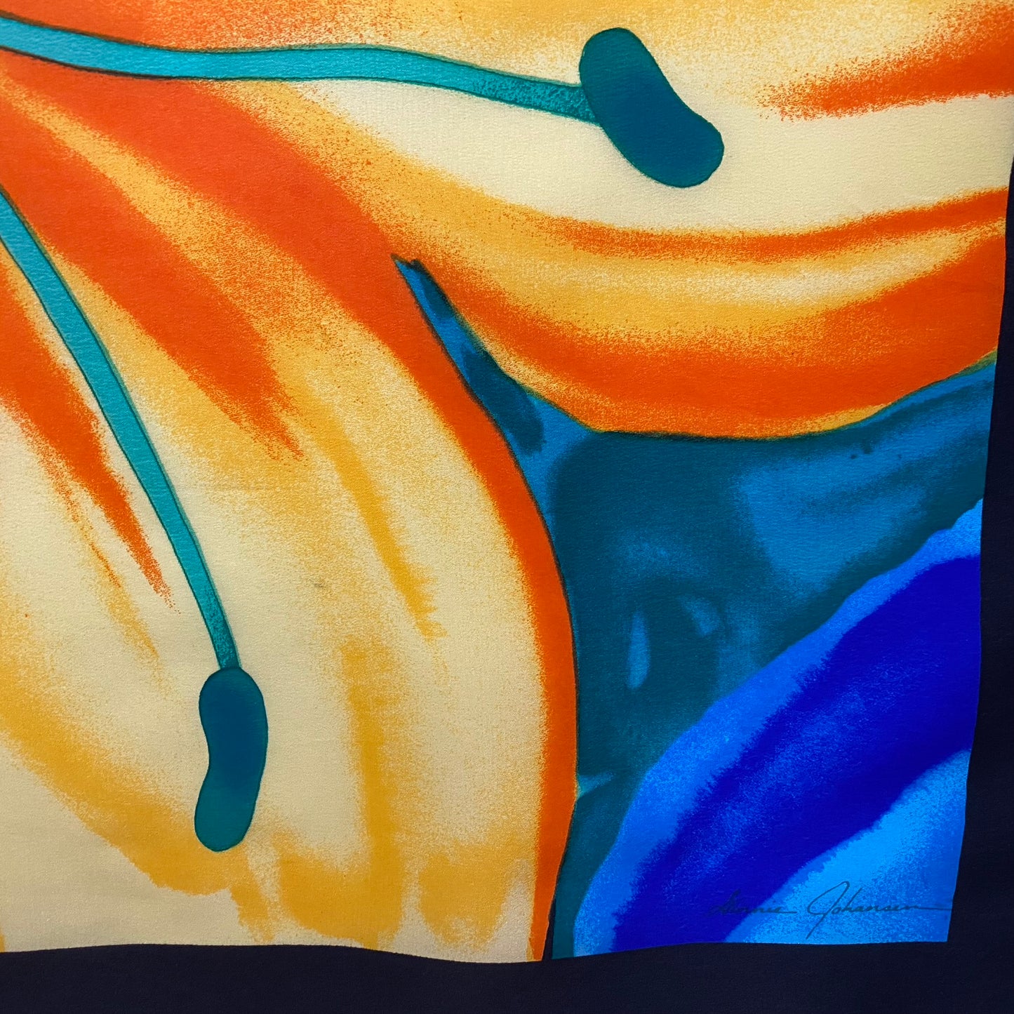 Ginnie Johansen Tropical Floral Art Silk Scarf - Square – 5100