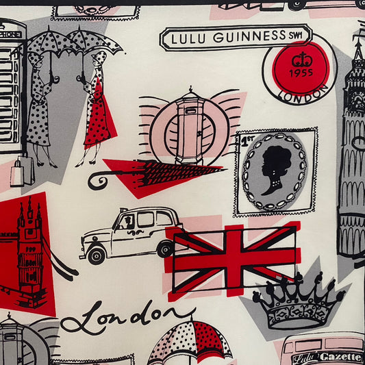Lulu Guinness London Travel Art Silk Scarf - Square - 5104